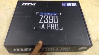 Z390 A PRO MSI Gaming 9th Gen Motherboard Unboxing  Tech Land [upl. by Lal]