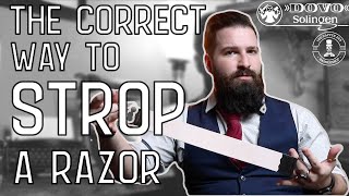 DOVO Beginners Guide HOW TO STROP A STRAIGHT RAZOR [upl. by Yelahs]