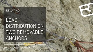 Guide to belaying Load distribution with two removable anchors – Tutorial 1743  LAB ROCK [upl. by Suoiluj849]