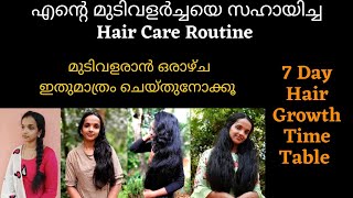 One Week Hair Care Routine for Faster Hair Growth❤7 day hair growth time table For thickamp long hair [upl. by Rieger]