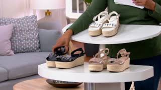 Marc Fisher Studded Espadrille Wedges Joyce on QVC [upl. by Strawn683]