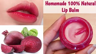 How to make Beetroot lip balm only with 2 ingredients at home ❤️  Get instant red lips naturally [upl. by Lachlan]