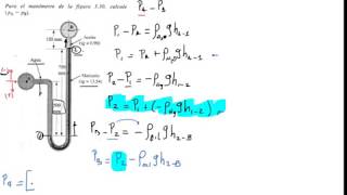 MECÁNICA DE FLUIDOS ejercicio de manometros diferencial MOTT [upl. by Stacey]