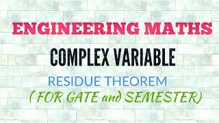 RESIDUE THEOREM  COMPLEX VARIABLE  GATE PRACTICE [upl. by Marsh]