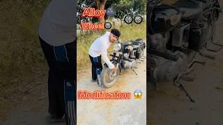 Bullet alloy wheel🛞modification 😱  finally alloy 🛞 dalva liye🌚😱  vlog minivlog shorts [upl. by Ailegra]