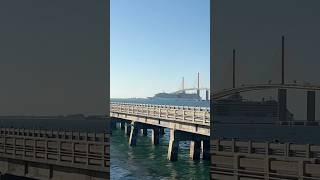 Cruise ship almost hits skyway bridge skywaybridge Florida skywaypier [upl. by Ahsyekal55]