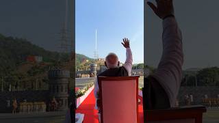 PM Modi waves at IAFs Suryakiran team flying past over Statue of Unity  shorts [upl. by Oilisab]