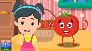 Lal Tamatar लाल टमाटर Hindi Nursery Rhyme and Vegetable Song for Kids [upl. by Auqinu153]