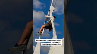 Cutting a headsail on a yacht in 30knots ⛵️😩 [upl. by Atteynek]