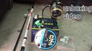 unboxing video fishing rod lucana blenco and fishing Reel Yolo BG 6000 best Fishing Rod Reel unboxin [upl. by Cedell]