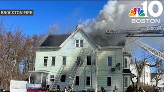 Fire breaks out in Brockton home [upl. by Nohsid]