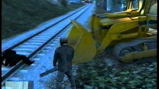 GTA 5 SASQUASH GETS HIT BY A TRAIN [upl. by Malvin]