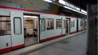 UBahn Nürnberg Bahnhof Rathenauplatz U2 amp Straßenbahn HD [upl. by Siuqramed]