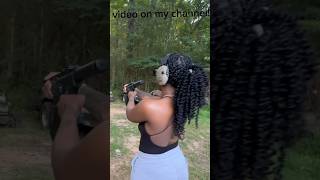 Her first time shooting 762 AR pistol 🤣gunlifestyle shorts viral trending 762 fyp [upl. by Rohpotsirhc]