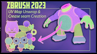 ZBrush 2023  UV Map Unwrap and cut your seams based on your creasing [upl. by Anneliese214]