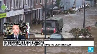 Intempéries en Belgique au moins 20 morts et 20 disparus dans les inondations • FRANCE 24 [upl. by Anelaf]