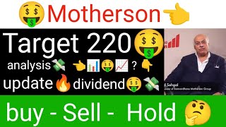 Motherson share analysis today Motherson stock dividend update🤑 Samvardhana Motherson International [upl. by Nayt]