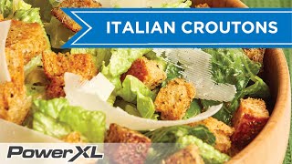 PowerXL Air Fryer Oven Italian Croutons Recipe  Make Crispy Croutons in just 8 Min [upl. by Eanrahc]