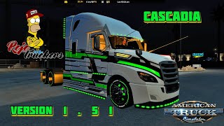 CASCADIA TUNING MOD ATS VERSION 151 EL ROJO TRUCKERS MEXICO [upl. by Aerdnna]