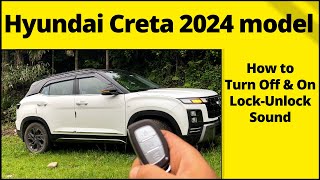 Hyundai Creta lock unlock sound  How to turn off lock unlock sound in Creta [upl. by Azelea405]