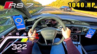 1040HP Audi RS7 does 320KMH  200MPH like it’s nothing [upl. by Yalonda695]