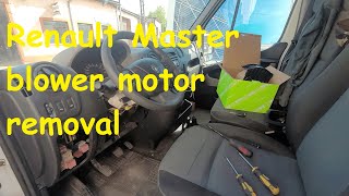 Renault Master 3 heater blower motor removal How to blower motor replacement [upl. by Rimhsak504]