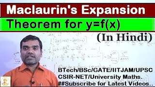 Maclaurins expansion Theorem in Hindi [upl. by Llerud598]