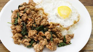 Pad Kra Pao Recipe  Thai Basil Chicken [upl. by Ohara]