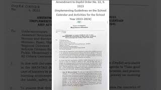 Implementing Guidelines on Proposed DepEd School Calendar 20232024 [upl. by Kimmel254]