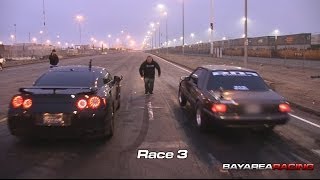 Nitrous LSx Mustang vs Bolt on Nissan GTR [upl. by Zaccaria438]