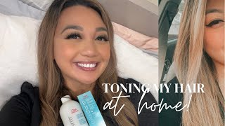 TONING MY HAIR AT HOME  WELLA A8  ASH BLONDE  FIRST IMPRESSIONS  2022 [upl. by Bearnard]