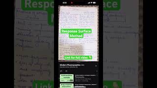 Response Surface Method modernpharmaceutics mpharm bpharm [upl. by Rahcir]