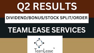 teamlease services Q2 Results 2025  teamlease services Results Today  teamlease Share Latest News [upl. by Elboa]