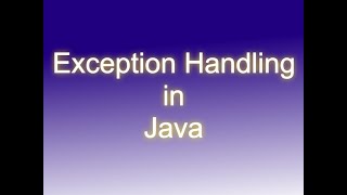 Java Exception Handling [upl. by Nesnaj4]