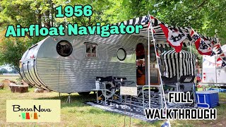 Tour A 1956 Airfloat Navigator Vintage Travel Trailer Walkthrough RV Camper Caravan Restored [upl. by Adrea]