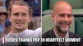 Alexander Zverev to Pep Guardiola You can coach me anytime 😂  Wimbledon on ESPN [upl. by Iah]