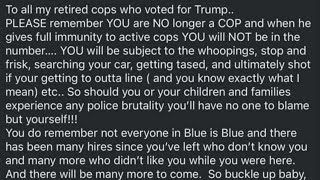 Apparently Former Cops That Voted For Trump Will Suffer police Brutality [upl. by Eseuqcaj]