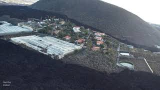 Lava flows between La Laguna and Todoque mountains Drone 4K 60 fps 021221 [upl. by Dnaltiak470]