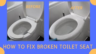 How to Fix broken Toilet Seat  How to fit a new toilet seat [upl. by Haeel]