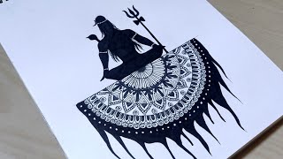 Easy mandala art for beginners  Lord shiva Mandala art [upl. by Nyrret598]