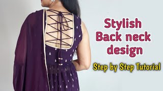 Trendy Dori Back Neck design cutting and stitchingSuitKurti Neck designsModel Back neck Designs [upl. by Atiker]