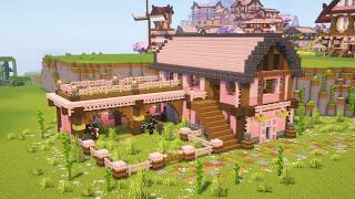 Minecraft Cherry Blossom Stables Tutorial [upl. by Bowe]