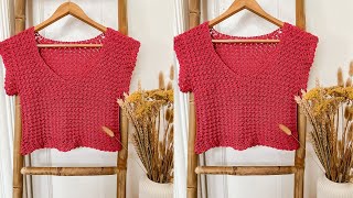 Crochet V Neck Lacy Top [upl. by Atiekram]