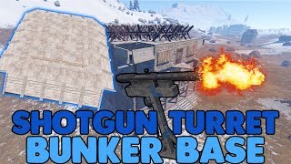 《RUST BASE BUILDING》NEW Shotgun Turret Trap BUNKER Base Design [upl. by Sophi]