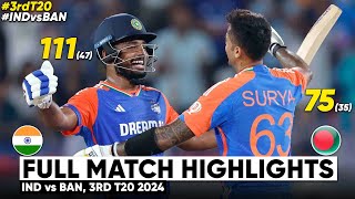 India vs Bangladesh 3rd T20 2024 Cricket Match Full Highlights Cricket Live Highlights 12102024 [upl. by Yggam]