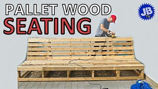 Outdoor Seating Build  Pallet Wood Project  DIY [upl. by Oina]