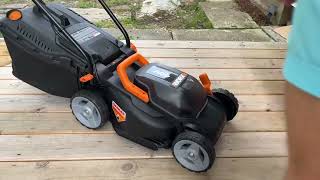 Worx 40V 14 Cordless Lawn Mower Walkthrough Of All Features Beginner Tutorial How To Use [upl. by Roldan]