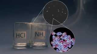 HClNH3NH4Cl  Ammonium chloride smoke under 100000000x microscope [upl. by Anehsak290]