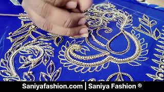 The blouse designs a new model  Aari Blouse works  Embroidery Design [upl. by Anitsrik27]