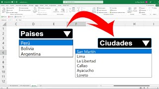 LISTAS DESPLEGABLES DEPENDIENTES CON NIVELES EN EXCEL 2022 [upl. by Huntingdon]